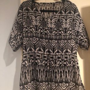 Black and White Sheer Tunic Top